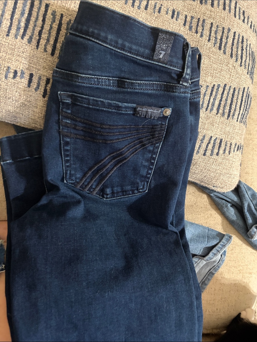 7 For All Mankind Women's Dark Indigo Flare Jeans